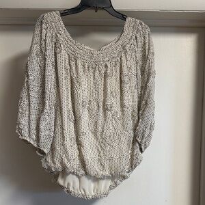 Studio M Cream Polka Dot Blouse